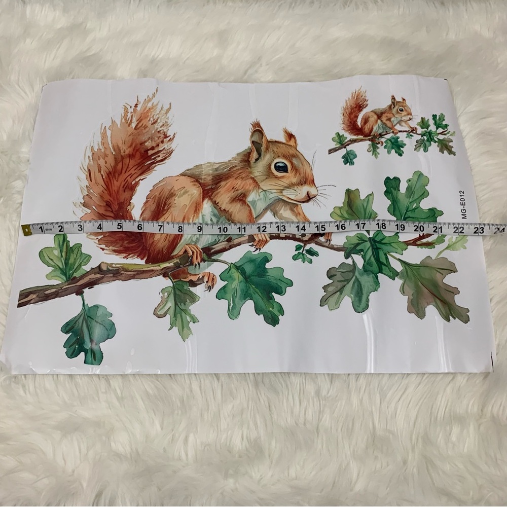 NEW Large Squirrel Leafy Wall Sticker Decal - Picture 5 of 5